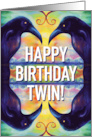 Raven Bird Happy Birthday Twin Brother card