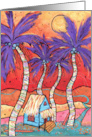 Bon Voyage Farewell Tropical Beach Whimsical Travel card