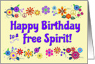 Whimsical Free Spirit Birthday Vibes Flower Power card