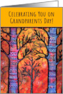 Colorful Celebrating You on Grandparents Day Whimsical Trees card
