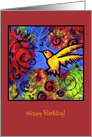 Hummingbird Happy Birthday card