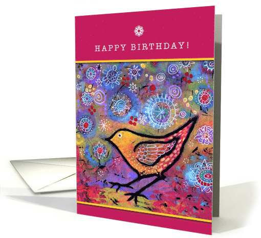 Happy Birthday Magical Yellow Bird card (1610694)