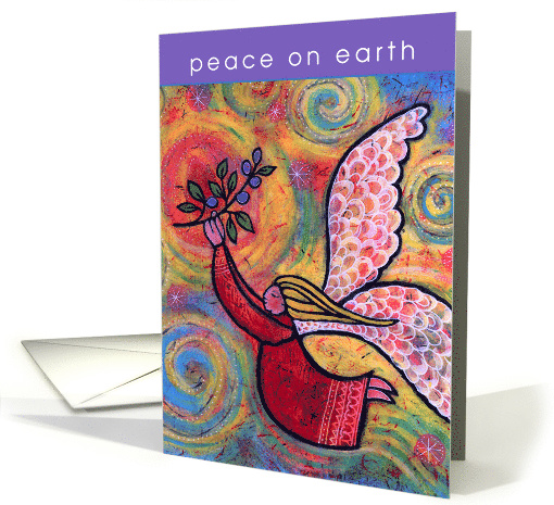 Peace on Earth Whimsical Christmas Angel card (1610696)