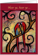 Elopement Announcement Parrot Bird Couple in Tree card