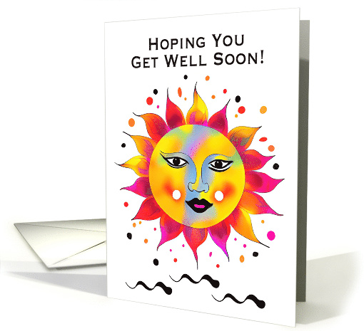 Hoping You Get Well Soon Colorful Whimsical Sun card (1744984)
