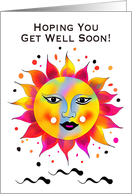Hoping You Get Well Soon Colorful Whimsical Sun card