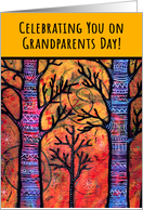 Colorful Celebrating You on Grandparents Day Whimsical Trees card