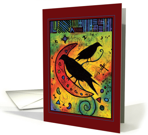 Two Ravens Protecting the Moon card (287721)