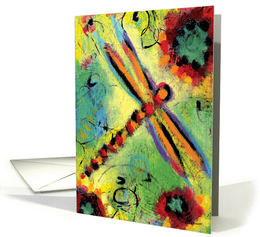 Colorful Dragonfly card (306499)