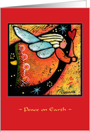 Peace on Earth, Flying Angel with Heart card