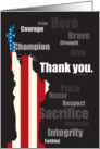 Thank You - Describing Veterans card