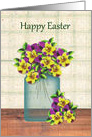 Jar Of Violas Easter card