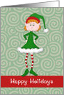 Cute Girl Elf Christmas card