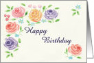 Watercolor Flowers Birthday card