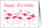 Pink Flamingos Birthday card