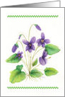 Wild Violets Watercolor Birthday card