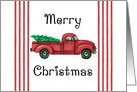 Vintage Red Truck Christmas card