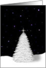 White Christmas Tree In The Starry Night Sky card