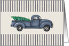 Vintage Blue Truck Christmas card