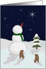 Snowman Christmas Remembrance with Rabbits card