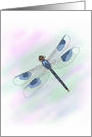 Blue Watercolor Dragonfly Birthday card