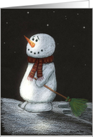 Snowman In Remembrance Christmas Card