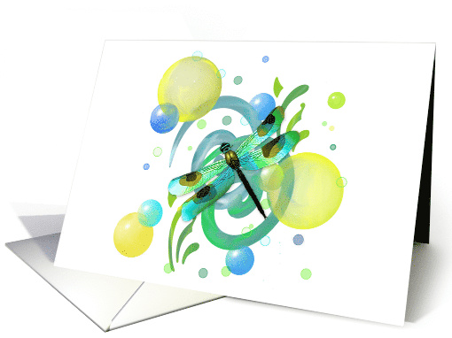 Fancy Watercolor Dragonfly card (1464452)