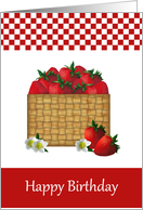 Basket Of Strawberries Birthday card