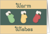 Warm Wishes Country Mittens Business Christmas card