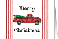 Vintage Red Truck Christmas card