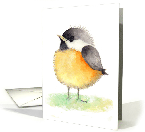 Watercolor Chickadee Birthday card (1757882)