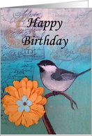 Black-Capped Chickadee Birthday card