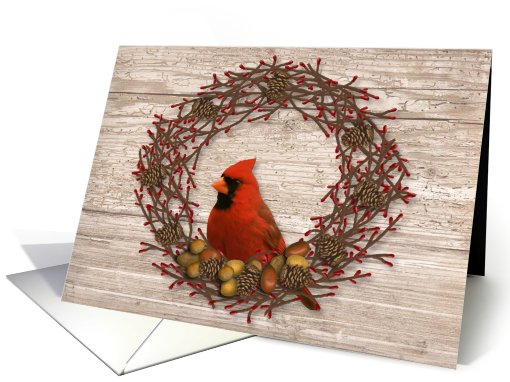 Cardinal Wreath Christmas card (526824)