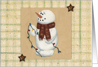 Country Snowman Christmas Card