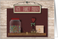 Faith Family Friends Birthday Card