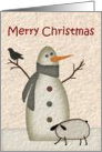 Country Snowman Christmas Card