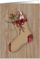 Primitive Stocking Christmas Card