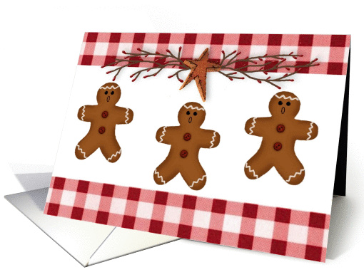 Gingerbread Men Christmas card (977657)