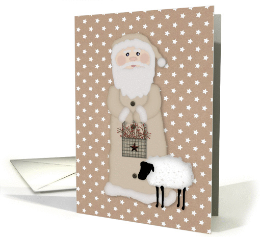 Primitive Santa Christmas card (977661)