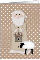Primitive Santa Christmas Card
