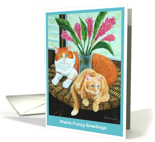 Ginger Cats - Aqua block card (1152922)