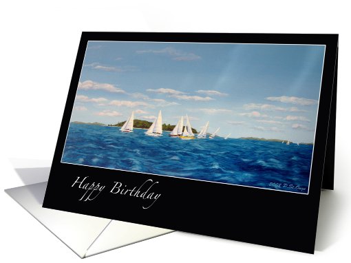 Sailing off Gould Island (on black) card (422028)