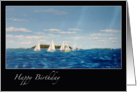 Sailing off Gould Island (on black) card
