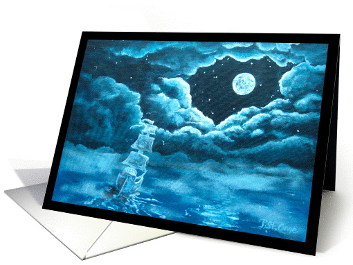 Moonlit Ship card (970975)