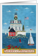 Christmas at Rose Island Light card