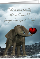 An Elephant Never Forgets card