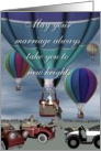 May your marriage always take you to new heights... wedding card