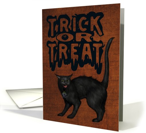 Trick or Treat...Halloween, Black Cat card (490991)