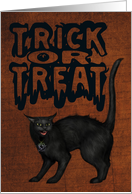 Trick or Treat...Halloween, Black Cat card