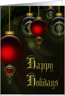 Happy Holidays- Baubles, Ornaments, Christmas, Holiday, card